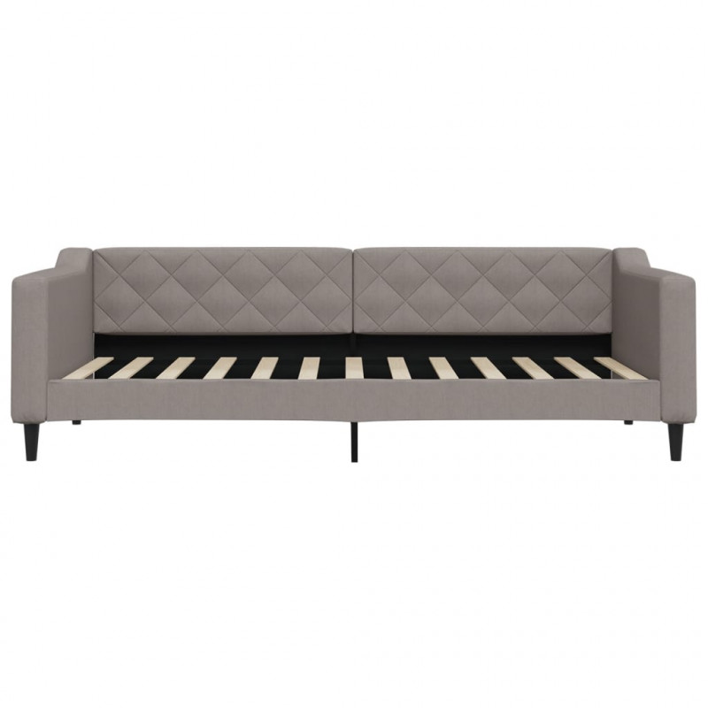Sofa rozsuwana z szufladami, taupe, 90x200 cm, tkanina