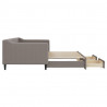 Sofa rozsuwana z szufladami, taupe, 90x200 cm, tkanina