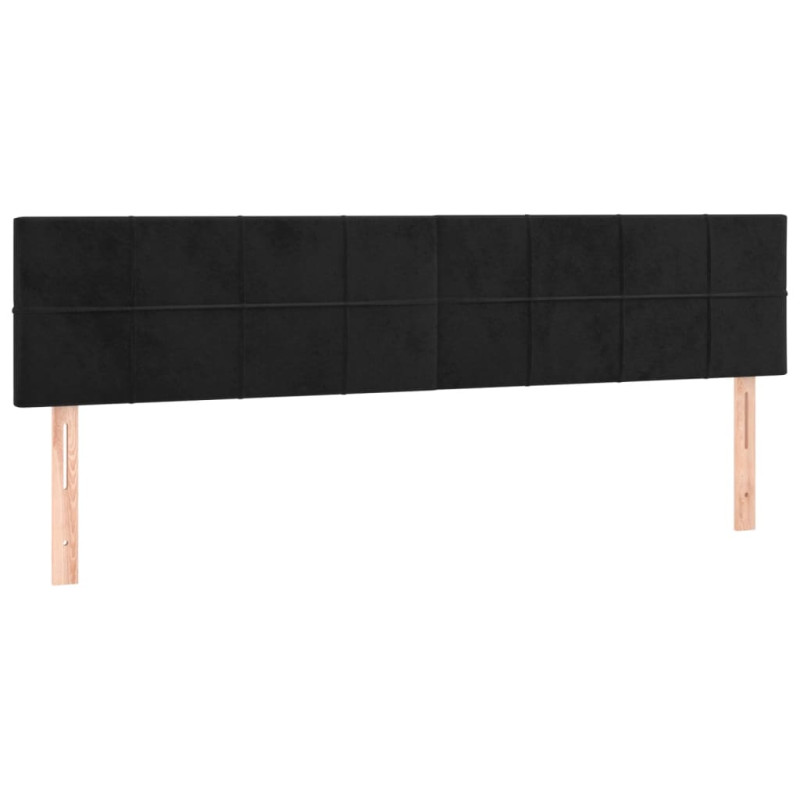 Łóżko kontynentalne z materacem i LED, czarny aksamit 200x200cm