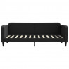 Sofa rozsuwana z szufladami, czarna, 80x200 cm, tkanina