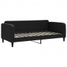 Sofa rozsuwana z szufladami, czarna, 90x200 cm, tkanina