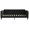 Sofa rozsuwana z szufladami, czarna, 90x200 cm, tkanina
