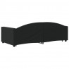 Sofa rozsuwana z szufladami, czarna, 90x200 cm, tkanina