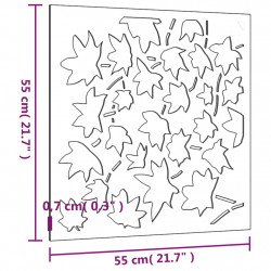 Ogrodowa dekoracja ścienna, 55x55 cm, stal kortenowska, klon