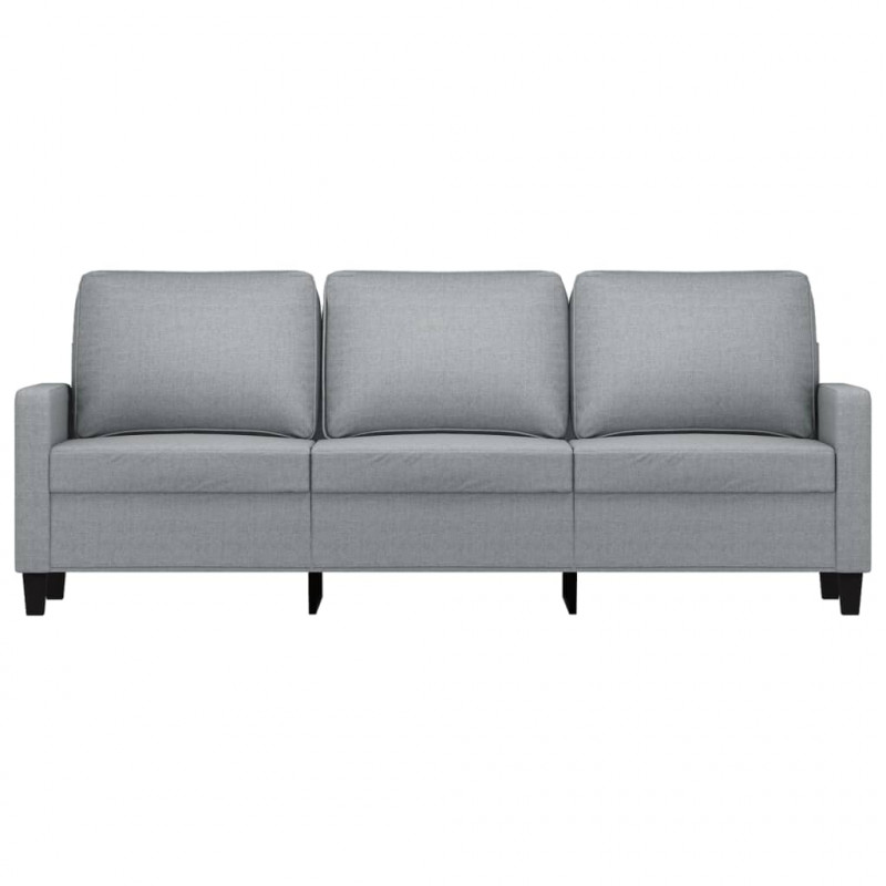 Sofa 3-osobowa, jasnoszara, 180 cm, tapicerowana tkaniną
