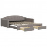 Sofa rozsuwana z szufladami, taupe, 100x200 cm, tkanina