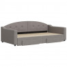 Sofa rozsuwana z szufladami, taupe, 100x200 cm, tkanina
