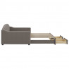 Sofa rozsuwana z szufladami, taupe, 100x200 cm, tkanina