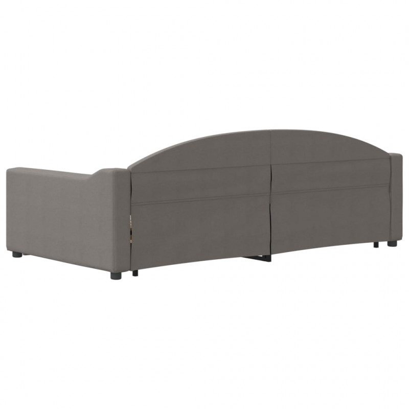 Sofa rozsuwana z szufladami, taupe, 100x200 cm, tkanina