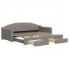 Sofa rozsuwana z szufladami, taupe, 90x200 cm, tkanina