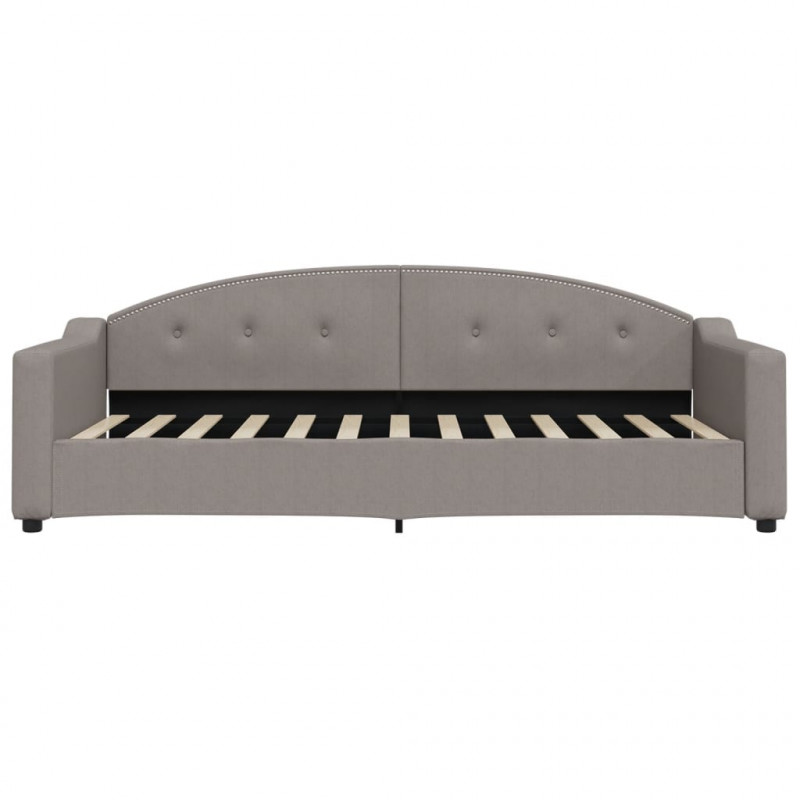 Sofa rozsuwana z szufladami, taupe, 90x200 cm, tkanina