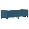 Sofa rozsuwana z szufladami, niebieska, 80x200 cm, aksamit