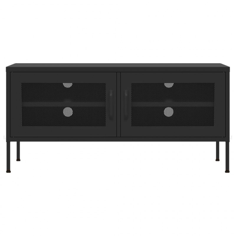 Szafka pod telewizor, czarna, 105x35x50 cm, stalowa