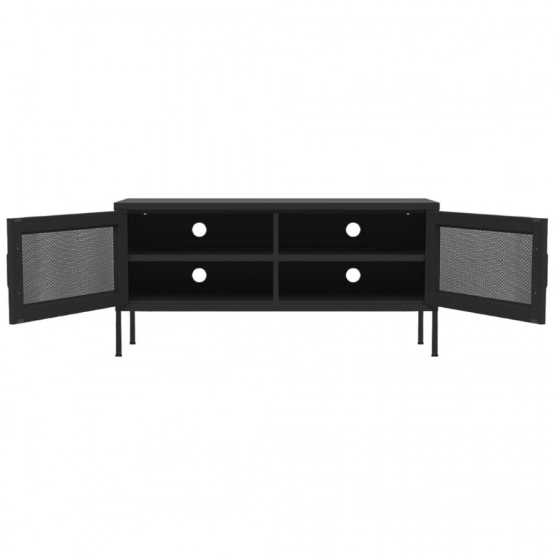 Szafka pod telewizor, czarna, 105x35x50 cm, stalowa