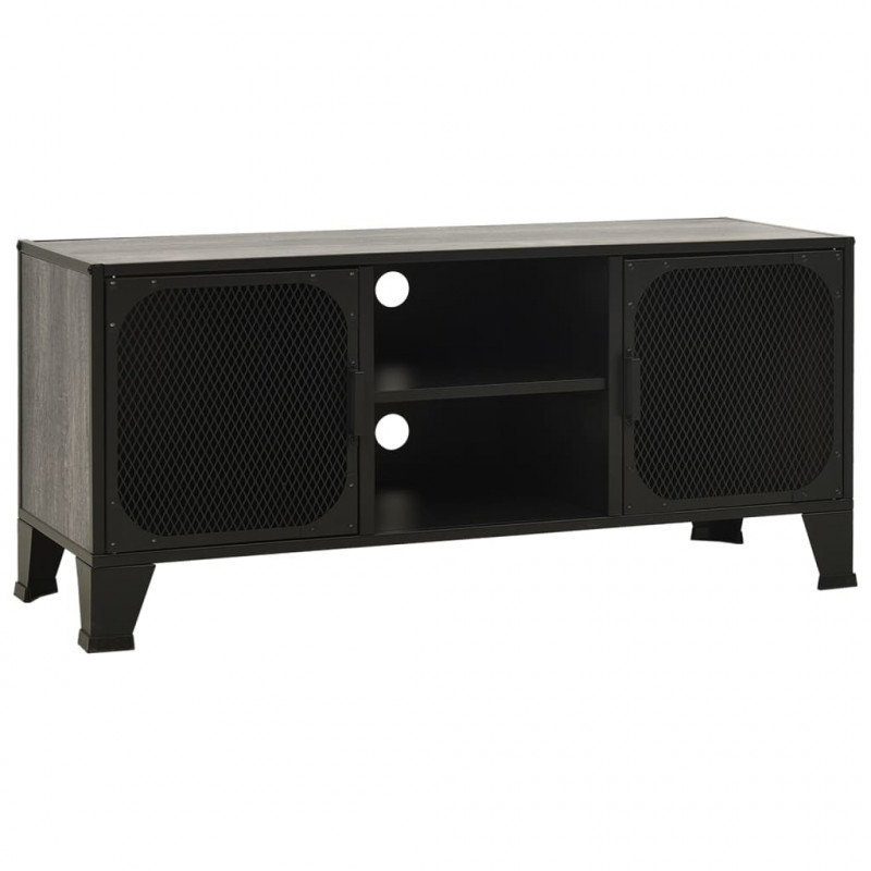 Szafka pod telewizor, szara, 105x36x47 cm, metal i MDF