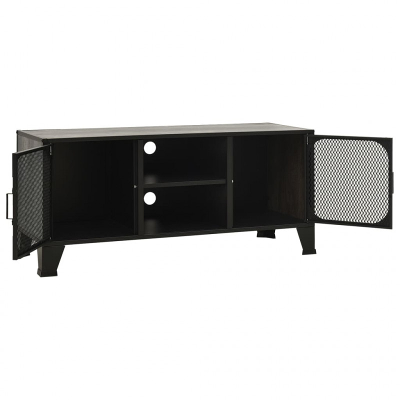 Szafka pod telewizor, szara, 105x36x47 cm, metal i MDF