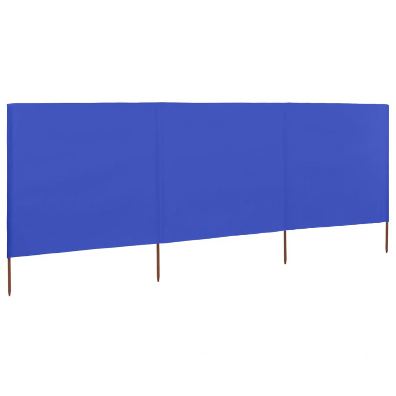 Parawan 3-skrzydłowy z tkaniny, 400x80 cm, błękit lazur