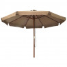 Parasol ogrodowy na drewnianym słupku, 330 cm, taupe