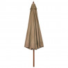 Parasol ogrodowy na drewnianym słupku, 330 cm, taupe