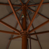 Parasol ogrodowy na drewnianym słupku, 330 cm, taupe