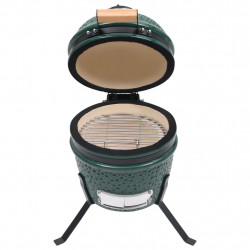 Ceramiczny grill kamado z wędzarnią, 2-w-1, 56 cm, zielony