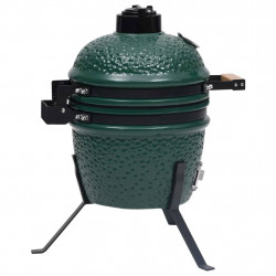 Ceramiczny grill kamado z wędzarnią, 2-w-1, 56 cm, zielony