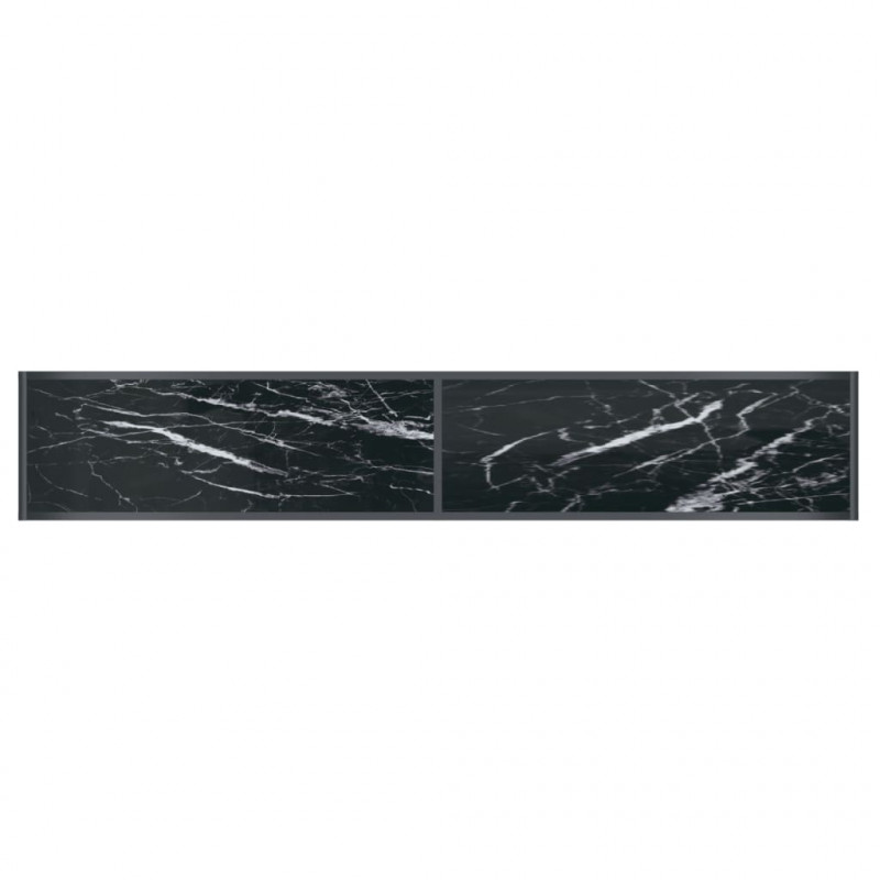 Stolik konsolowy, czarny, 200x35x75,5 cm, szkło hartowane