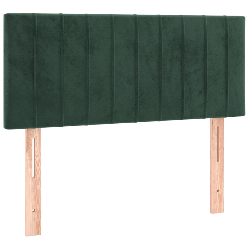 Łóżko kontynentalne z materacem i LED zielony aksamit 80x200 cm