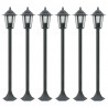 Lampy ogrodowe, 110 cm, E27, aluminium, ciemnozielone, 6 szt.