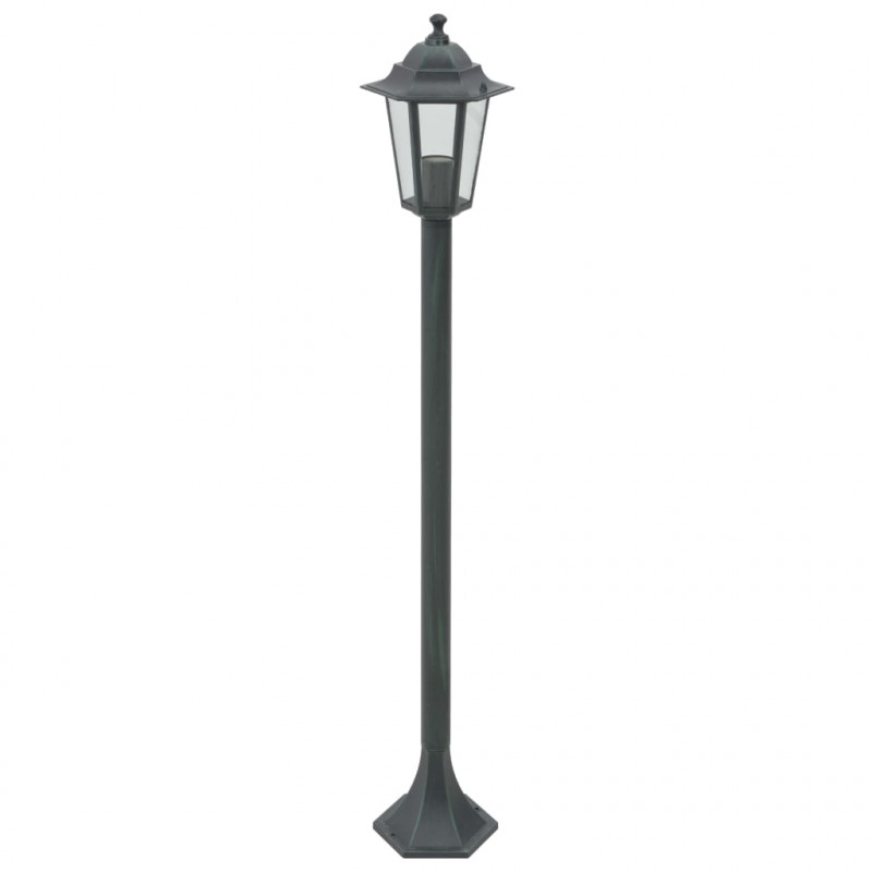 Lampy ogrodowe, 110 cm, E27, aluminium, ciemnozielone, 6 szt.