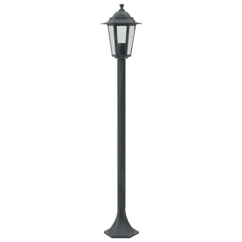 Lampy ogrodowe, 110 cm, E27, aluminium, ciemnozielone, 6 szt.