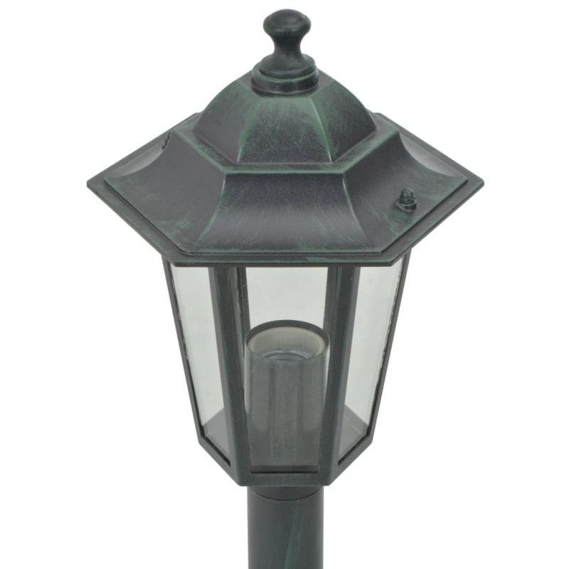 Lampy ogrodowe, 110 cm, E27, aluminium, ciemnozielone, 6 szt.