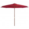 Parasol ogrodowy na drewnianym słupku, 350 cm, burgundowy