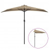 Półparasol balkonowy na słupku z aluminium, 270x144 cm, taupe
