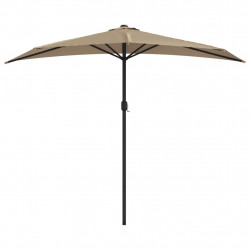 Półparasol balkonowy na słupku z aluminium, 270x144 cm, taupe