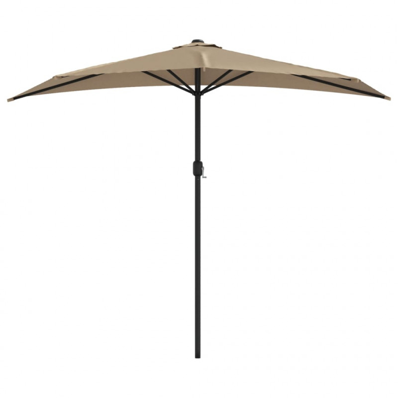 Półparasol balkonowy na słupku z aluminium, 270x144 cm, taupe