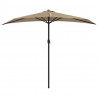Półparasol balkonowy na słupku z aluminium, 270x144 cm, taupe