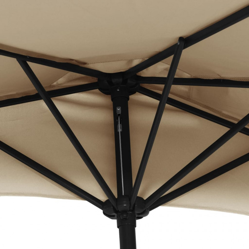 Półparasol balkonowy na słupku z aluminium, 270x144 cm, taupe