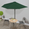 Półparasol balkonowy na słupku z aluminium, 300x155 cm, zielony