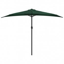 Półparasol balkonowy na słupku z aluminium, 300x155 cm, zielony