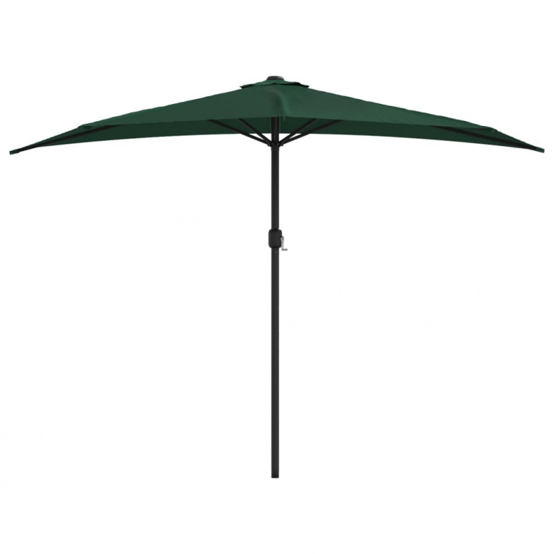 Półparasol balkonowy na słupku z aluminium, 300x155 cm, zielony