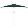 Półparasol balkonowy na słupku z aluminium, 300x155 cm, zielony