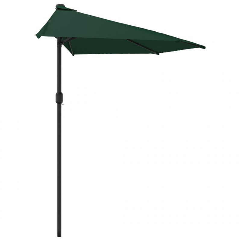 Półparasol balkonowy na słupku z aluminium, 300x155 cm, zielony