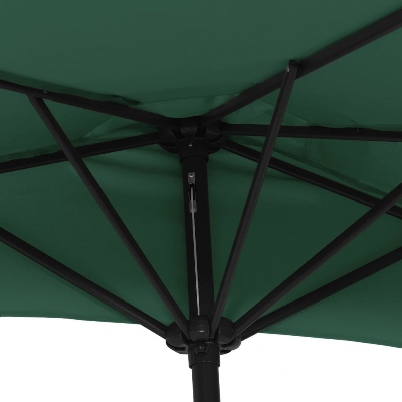 Półparasol balkonowy na słupku z aluminium, 300x155 cm, zielony