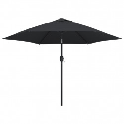 Parasol ogrodowy na metalowym słupku, 300 cm, czarny