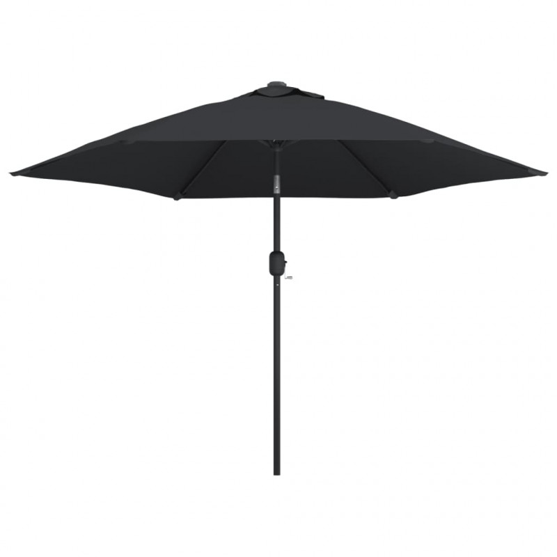 Parasol ogrodowy na metalowym słupku, 300 cm, czarny