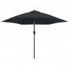 Parasol ogrodowy na metalowym słupku, 300 cm, czarny