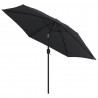 Parasol ogrodowy na metalowym słupku, 300 cm, czarny