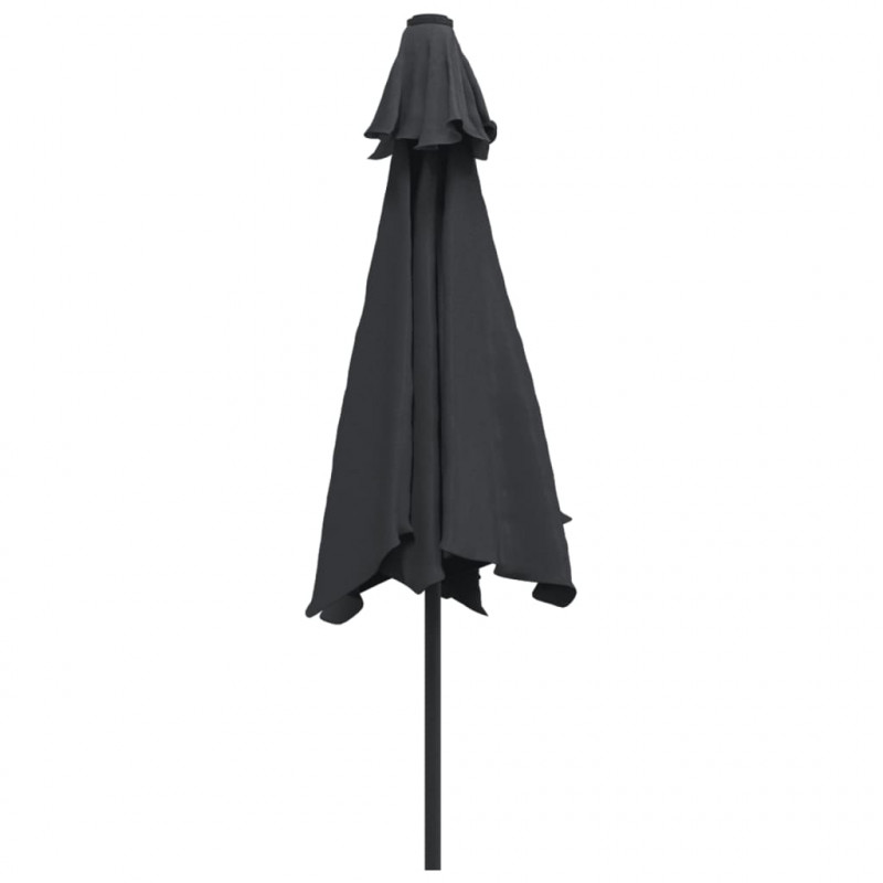 Parasol ogrodowy na metalowym słupku, 300 cm, czarny