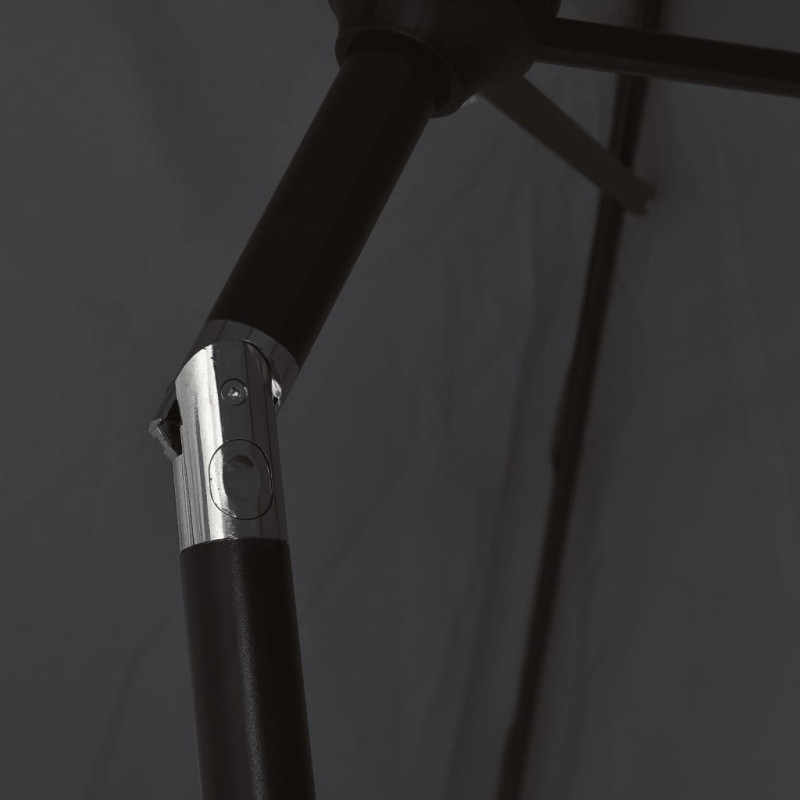Parasol ogrodowy na metalowym słupku, 300 cm, czarny